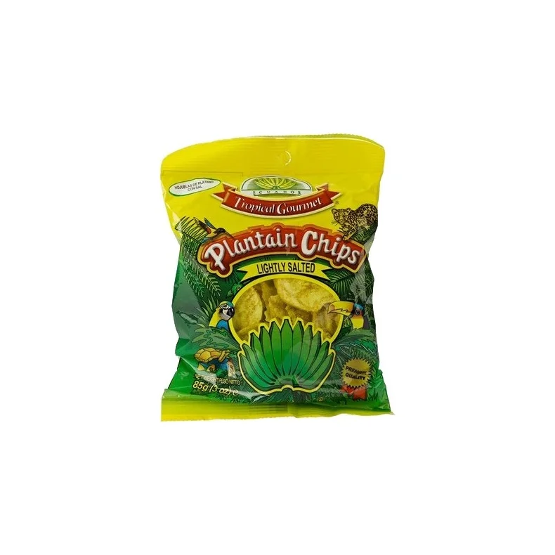 Tropiske gourmetplantainchips - let saltede